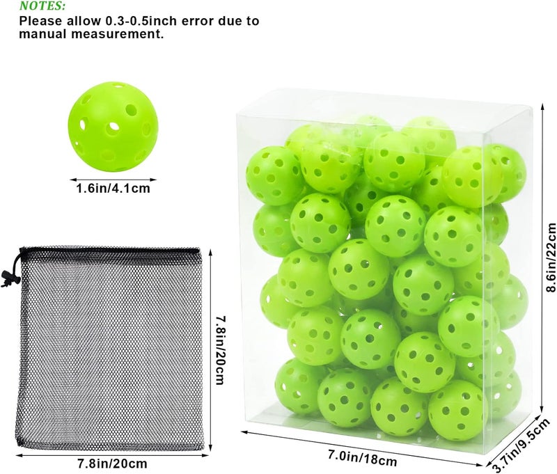 Bac-kitchen Plastic Golf Balls Practice Limited Flight Golf Training Ball Hollow Swing Practice Indoor Golf Balls with Mesh Drawstring Bag for Backyard Driving Range or Outdoor - Image 2